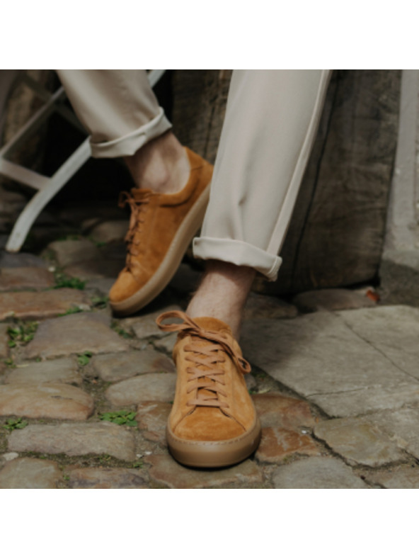 Vasky Ženske usnjene superge / škornji Vasky Glory Camel