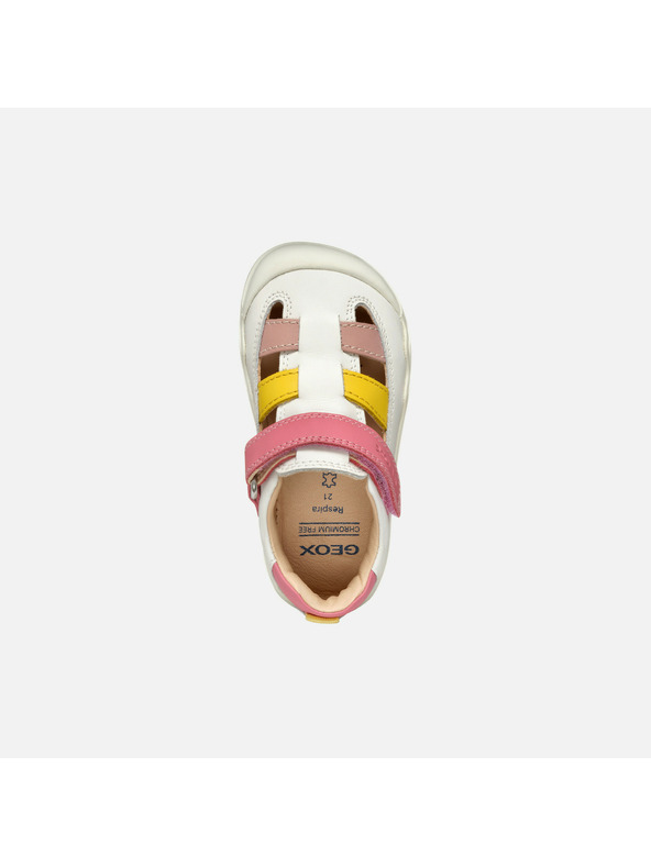 Geox Biele dievčenské barefoot tenisky s otvoreným nártom Geox Steppieup