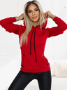 numoco Udobna topla jopa s kapuco in žepi - rdeča Numoco