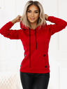 numoco Udobna topla jopa s kapuco in žepi - rdeča Numoco