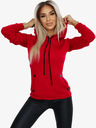 numoco Udobna topla jopa s kapuco in žepi - rdeča Numoco