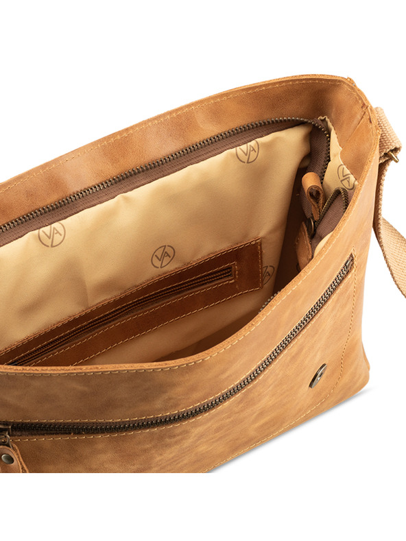 Vasky Usnjena torba svetlo rjave barve VASKY