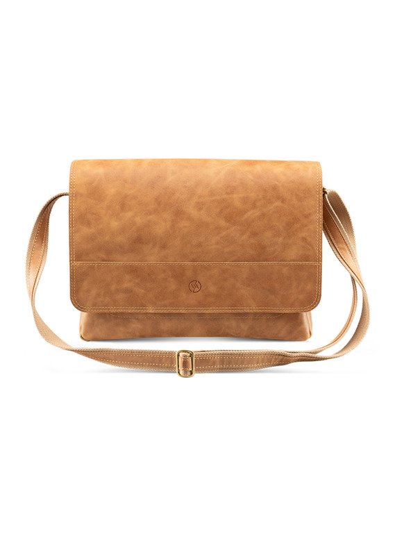 Vasky Usnjena torba svetlo rjave barve VASKY