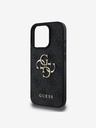 Guess Guess PU 4G kovinski zadnji ovitek z logotipom za iPhone 16 Pro sive barve