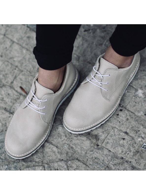 Vasky Ženski usnjeni škornji bež barve - pomlad / jesen čevlji Flexiko