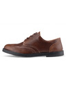 Vasky Elegantni ženski usnjeni pol škornji temno rjave barve - pomlad / jesen, čevlji Vasky Brogue Low Dark