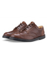 Vasky Elegantni ženski usnjeni pol škornji temno rjave barve - pomlad / jesen, čevlji Vasky Brogue Low Dark