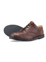 Vasky Elegantni ženski usnjeni pol škornji temno rjave barve - pomlad / jesen, čevlji Vasky Brogue Low Dark