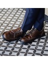 Vasky Elegantni ženski usnjeni pol škornji temno rjave barve - pomlad / jesen, čevlji Vasky Brogue Low Dark