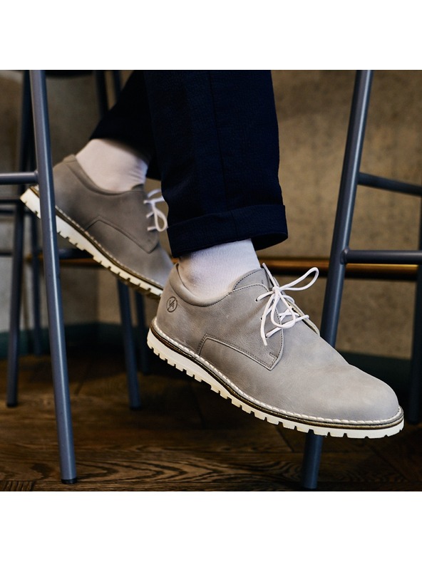 Vasky Ženski usnjeni škornji Sivi - pomlad / jesen Vasky Derby Boots -