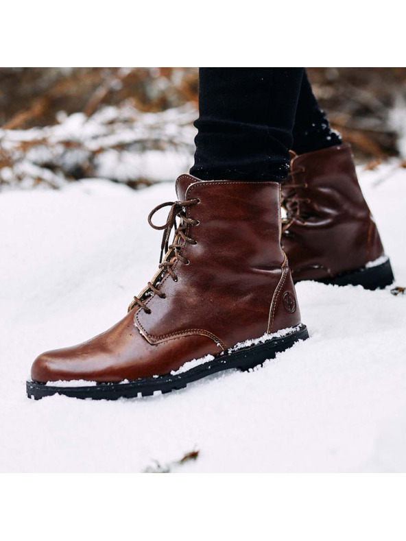 Vasky Ženski usnjeni gležnjarji temno rjave barve - jesen / zima škornji, čevlji Vasky Lydie