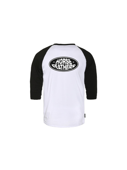 Horsefeathers Majica Dynamo Raglan - bela/črna HORSEFEATHERS