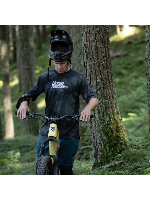 Horsefeathers Kolesarska majica Quantum - črno siva HORSEFEATHERS