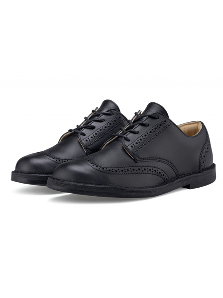 Vasky Moški črni usnjeni pol škornji - pomlad / jesen Čevlji Vasky Brogue Low Noir