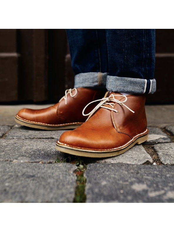 Vasky Moški usnjeni gležnjarji rjave barve - pomlad / jesen škornji, čevlji Vasky Desert Brown