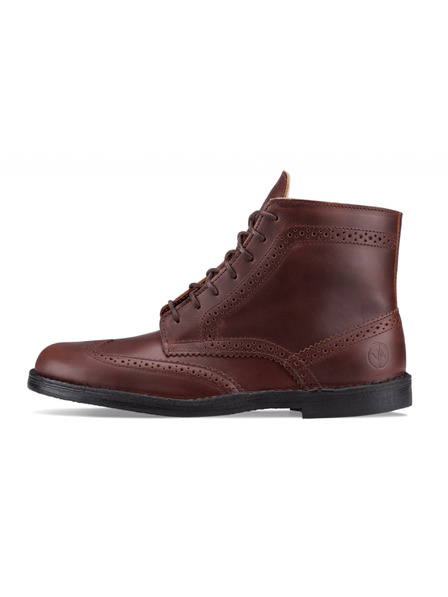 Vasky Moški usnjeni gležnjarji temno rjavi - pomlad/jesen škornji, čevlji Vasky Brogue High Dark Brown