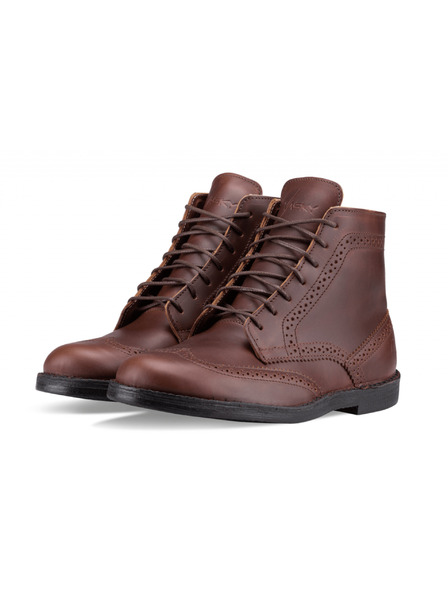 Vasky Moški usnjeni gležnjarji temno rjavi - pomlad/jesen škornji, čevlji Vasky Brogue High Dark Brown
