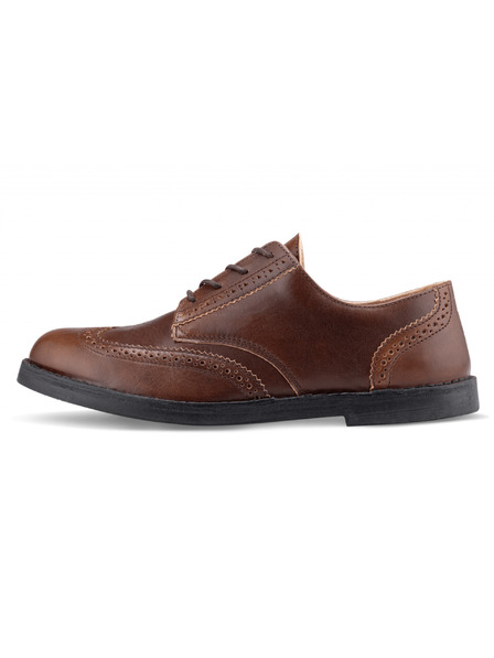 Vasky Moški elegantni usnjeni pol škornji temno rjavi - pomlad / jesen čevlji Vasky Brogue Low Dark