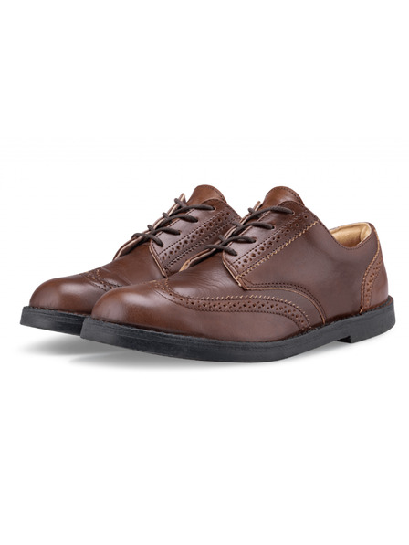 Vasky Moški elegantni usnjeni pol škornji temno rjavi - pomlad / jesen čevlji Vasky Brogue Low Dark