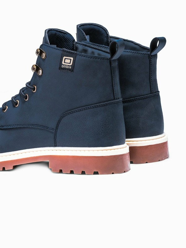 Ombre Clothing Temno modri moški zimski gležnjarji Ombre Clothing