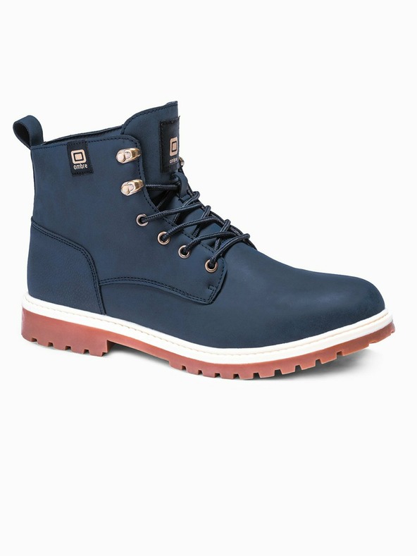 Ombre Clothing Temno modri moški zimski gležnjarji Ombre Clothing