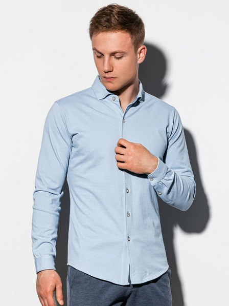 Ombre Clothing Svetlo modra moška srajca K540