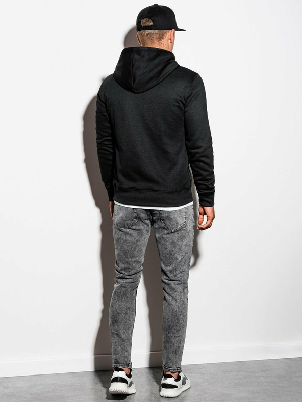 Ombre Clothing Črna moška osnovna jopa s kapuco Ombre oblačila