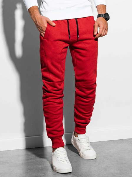 Ombre Clothing Rdeče moške osnovne hlače Ombre oblačila