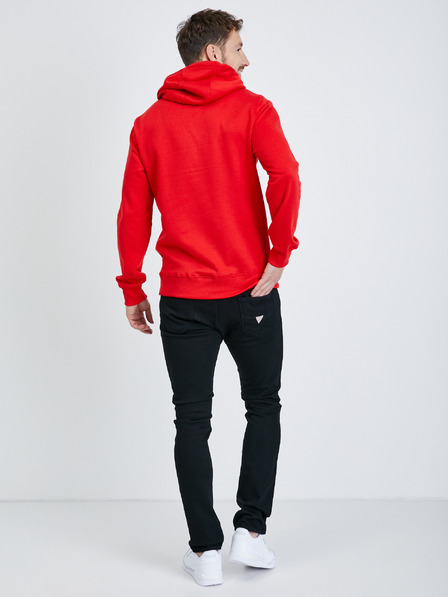 Ombre Clothing Rdeča moška osnovna jopa s kapuco Ombre oblačila