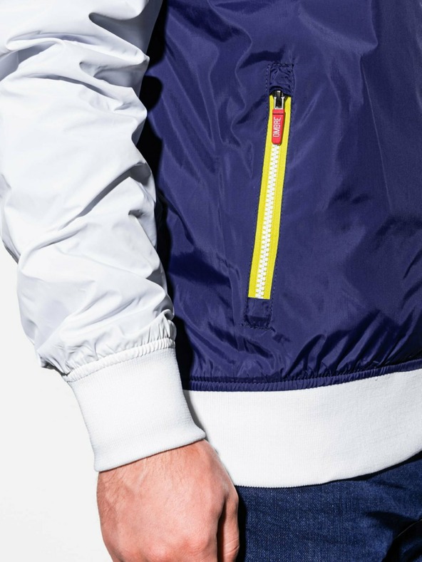 Ombre Clothing Modro-bela moška spomladanska jakna Ombre oblačila C438