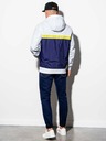 Ombre Clothing Modro-bela moška spomladanska jakna Ombre oblačila C438
