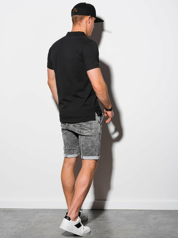 Ombre Clothing Črna moška osnovna polo majica Ombre Clothing