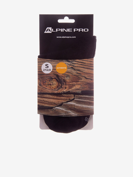 ALPINE PRO Črne unisex nogavice - 2 para ALPINE PRO 2ULIANO