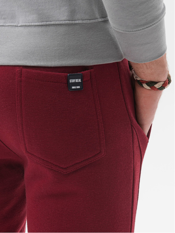 Ombre Clothing Moške osnovne športne hlače v bordo barvi Ombre Clothing