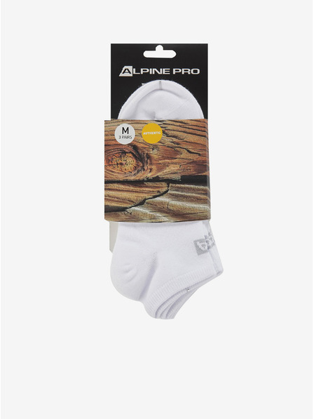 ALPINE PRO Komplet treh parov unisex nogavic v beli barvi ALPINE PRO 3UNICO