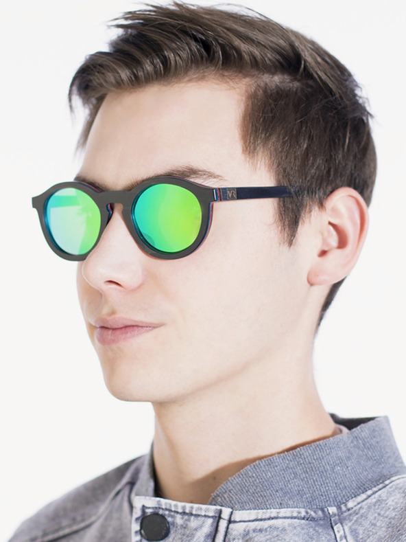 VEYREY Črna lesena polarizirana sončna očala VeyRey Hornbeam