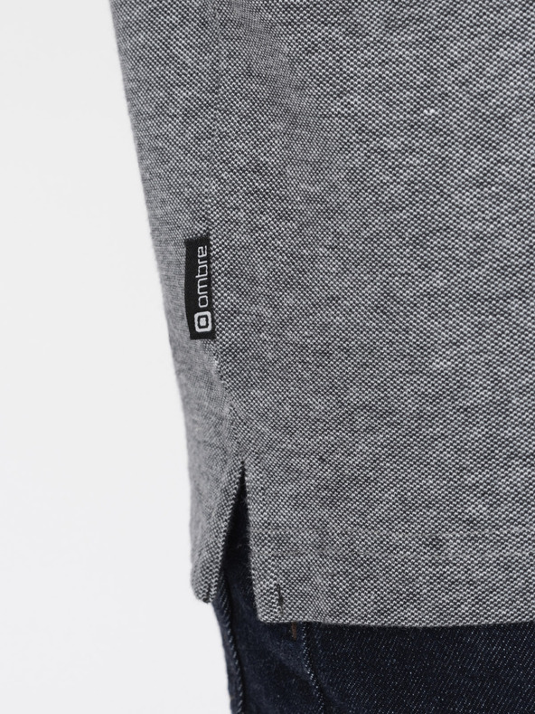 Ombre Clothing Črna moška črtasta polo majica Ombre Clothing