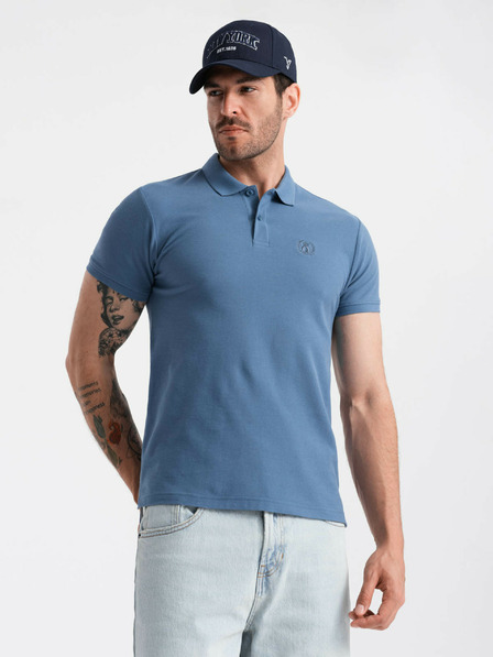 Ombre Clothing Modra moška osnovna polo majica Ombre Clothing
