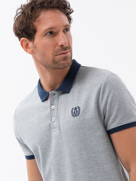 Ombre Clothing Siva moška polo majica Ombre Clothing