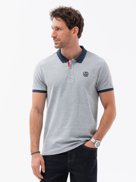 Ombre Clothing Siva moška polo majica Ombre Clothing