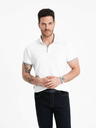 Ombre Clothing Bela moška polo majica brez gumbov Ombre Clothing