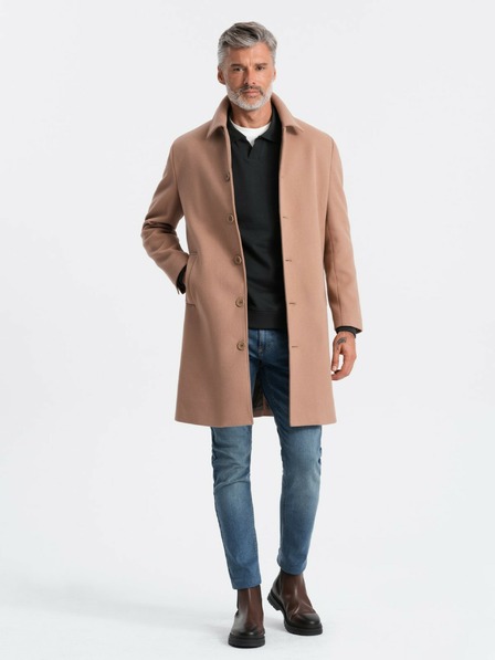 Ombre Clothing Moški enoramelni plašč z ovratnikom in spodnjim delom plašča Ombre oblačila