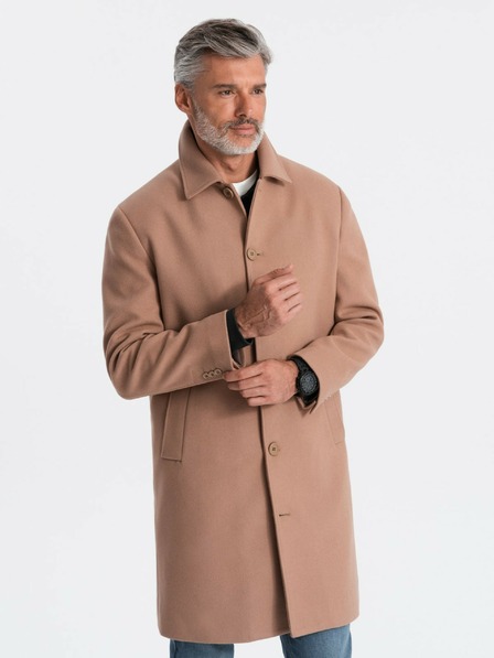 Ombre Clothing Moški enoramelni plašč z ovratnikom in spodnjim delom plašča Ombre oblačila