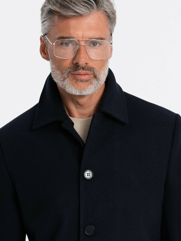 Ombre Clothing Moški enoramelni plašč z ovratnikom in spodnjim delom plašča Ombre oblačila