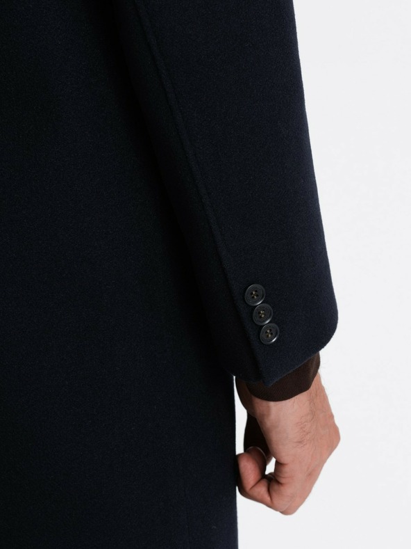 Ombre Clothing Moški enoramelni plašč z ovratnikom in spodnjim delom plašča Ombre oblačila