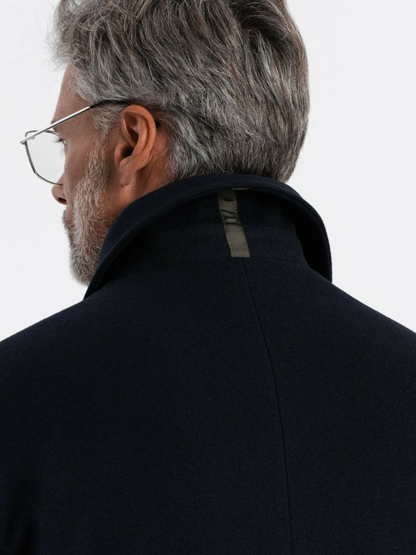 Ombre Clothing Moški enoramelni plašč z ovratnikom in spodnjim delom plašča Ombre oblačila