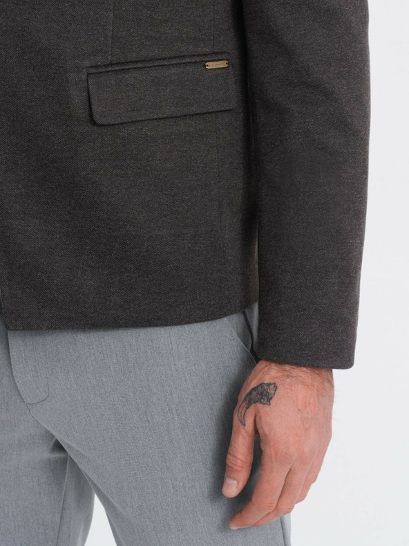 Ombre Clothing Ombre Clothing moška rjava jakna s stoječim ovratnikom