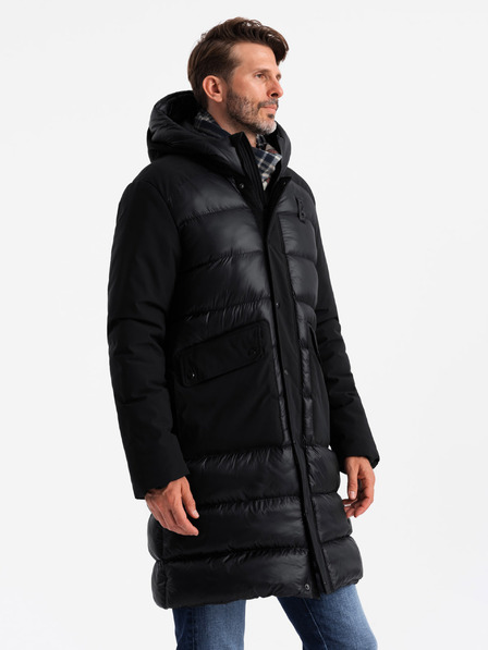 Ombre Clothing Moška prešita dolga jakna z velikimi žepi Ombre Clothing