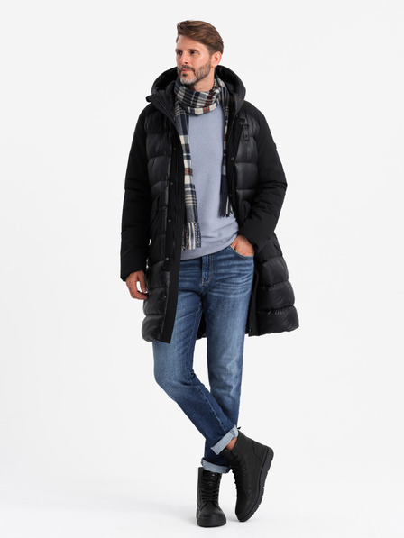 Ombre Clothing Moška prešita dolga jakna z velikimi žepi Ombre Clothing