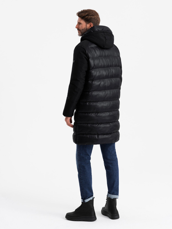 Ombre Clothing Moška prešita dolga jakna z velikimi žepi Ombre Clothing